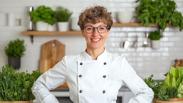 uśmiechnięty kucharz